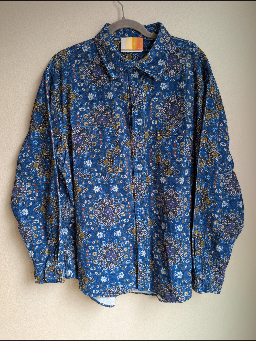 Kith Corduroy Printed Apollo Shirt 'Voyage' Size XL